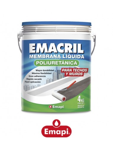 Membrana líquida Poliuretánica blanca Emacril EMAPI 4 kg