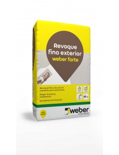 Weber.rev Forte, Revoque Fino A La Cal P/ext. X 25 Kg.