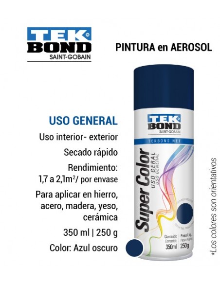 Pintura en aerosol uso general TEK BOND color azul oscuro