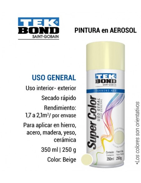 Pintura en aerosol uso general TEK BOND color beige