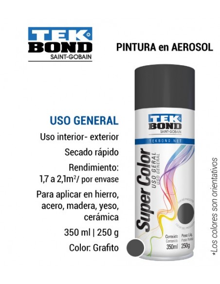 Pintura en aerosol uso general TEK BOND color grafito