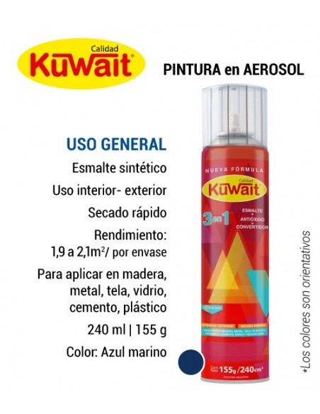 Pintura en aerosol uso general KUWAIT color azul marino