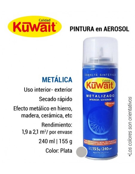 Pintura en aerosol metálica KUWAIT color plat