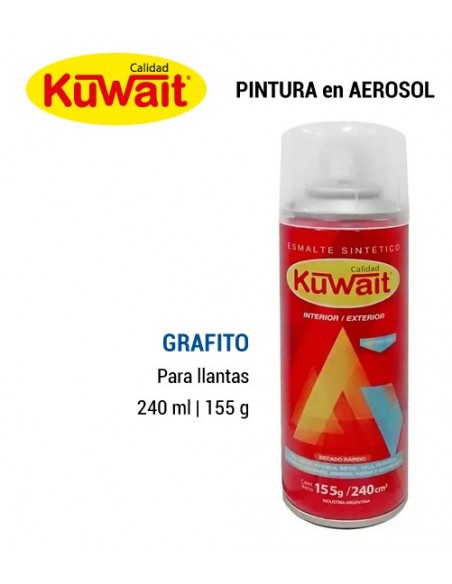 Pintura en aerosol KUWAIT grafito para llantas 