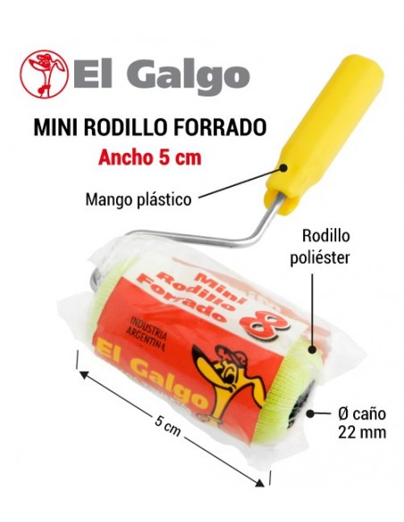 Mini rodillo forrado EL GALGO 5 cm