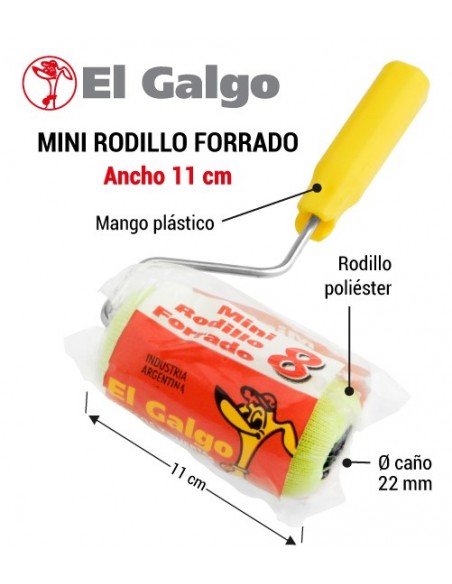 Mini rodillo forrado EL GALGO 11 cm