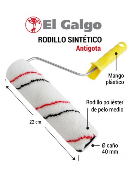 Rodillo sintético EL GALGO antigota Nº 22