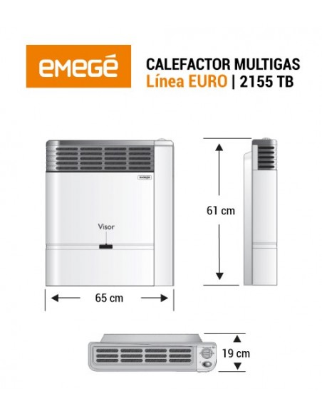 Calefactor TB Multigas, EMEGE línea Europea 5400