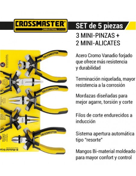 Set Mini-Pinzas + Mini-Alicates CROSSMASTER 5 Piezas