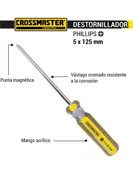 Destornillador phillips 5 x 125 mm CROSSMASTER 