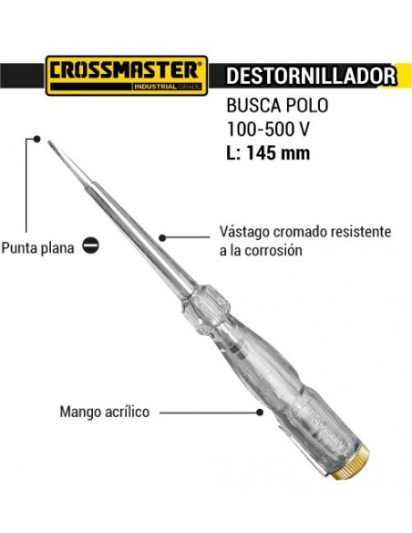 Destornillador busca polo 500 V - 145 mm CROSSMASTER