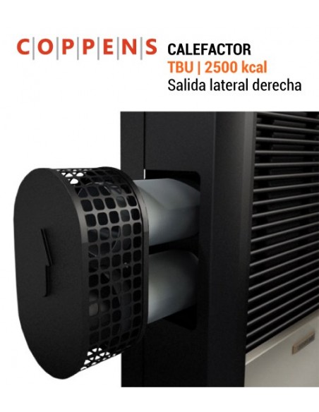 Calefactor TBU COPPENS Peltre Acero 2500 salida lateral derecha