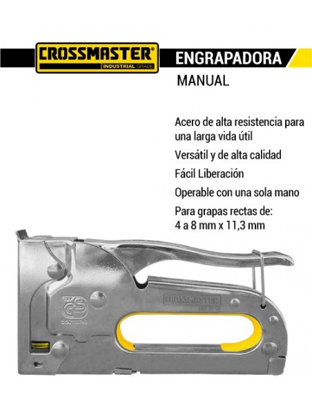 Engrapadora manual grapas rectas CROSSMASTER www.deplano.com.ar
