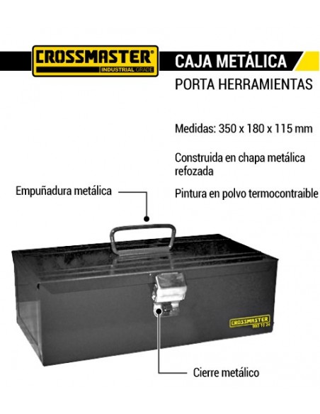 Caja metálica porta herramientas CROSSMASTER 350 x 180 x 115 mm