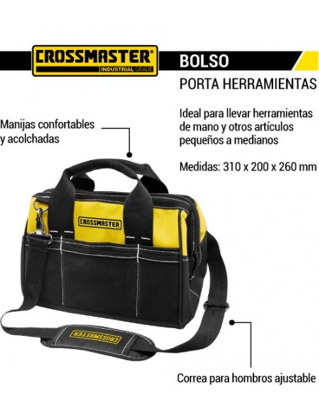 Bolso porta herramientas CROSSMASTER 310 x 200 x 260 mm