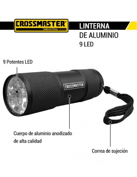 Linterna de aluminio CROSSMASTER 9 LED 