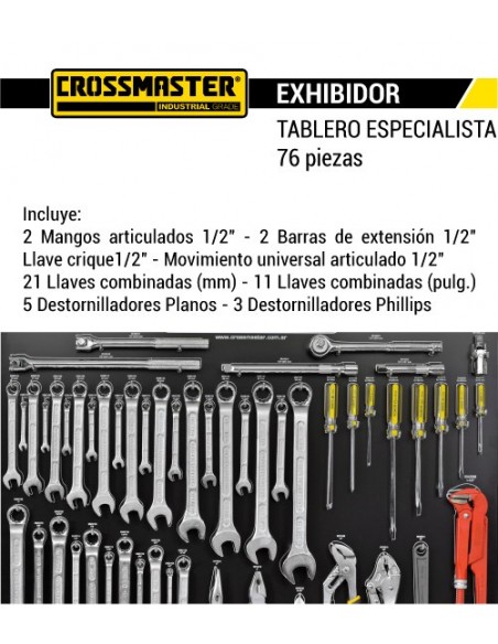 Exhibidor Tablero Especialista CROSSMASTER 76 piezas 
