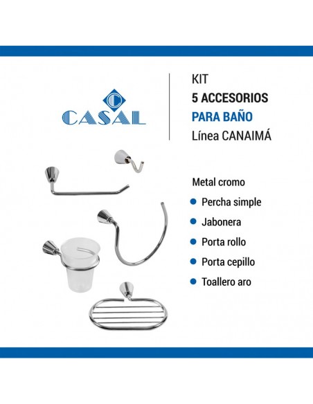 Kit 5 piezas cromo CASAL Canaima