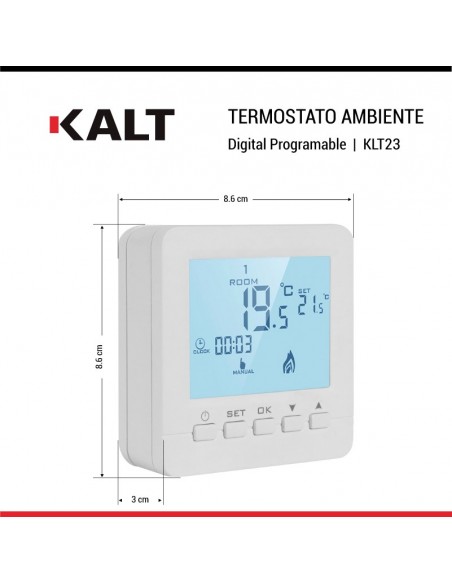 Termostato de ambiente digital programable KALT KLT23