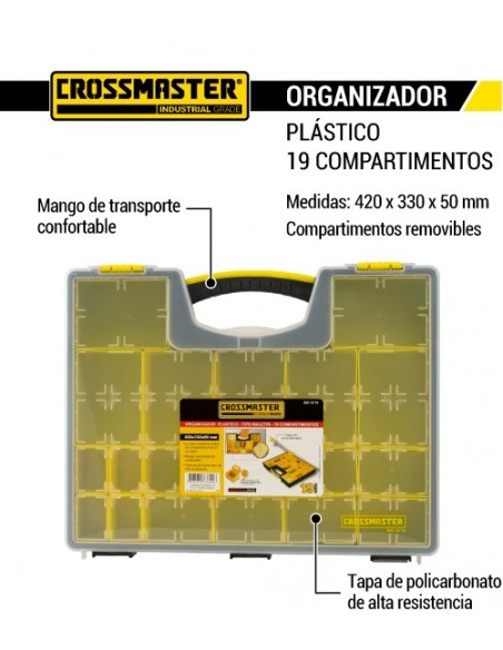 Organizador 19 compartimentos CROSSMASTER 420 x 330 x 50 mm