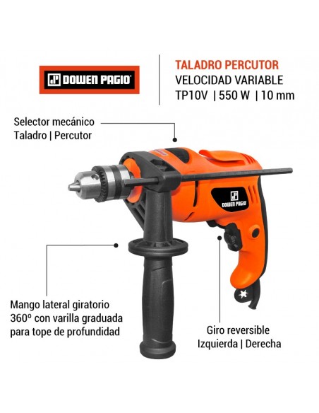 Taladro percutor 550 W 10 mm DOWEN PAGIO
